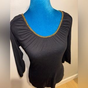 Express gold beaded neckline top!